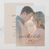 Elegant Blush Herfst Floral Wedding Save the Date Kaart (Voorkant / Achterkant)