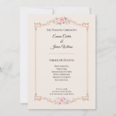 Elegant Blush Huwelijksceremonieprogramma Kaart (Voorkant)