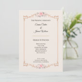 Elegant Blush Huwelijksceremonieprogramma Kaart (Staand voorkant)