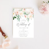 Elegant Blush & Ivory White Floral Wedding Kaart