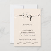 Elegant Blush kalligrafiescript RSVP Kaartje (Voorkant)