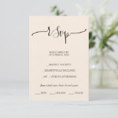 Elegant Blush kalligrafiescript RSVP Kaartje (Staand voorkant)
