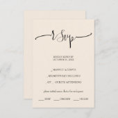 Elegant Blush kalligrafiescript RSVP Kaartje (Voorkant / Achterkant)