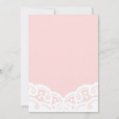 Elegant Blush Lace Wedding Invitation Kaart (Achterkant)