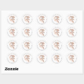 Elegant Blush Leaves Retournaam Adres Ronde Sticker (Vel)