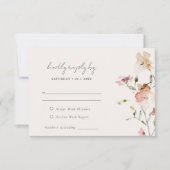 Elegant Blush Meadow Bloemen Waterverf Bruiloft RSVP Kaartje (Voorkant)