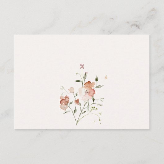 Elegant Blush Meadow Floral Wedding RSVP QR Code Informatiekaartje (Achterkant)