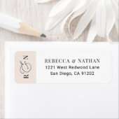 Elegant Blush Monogram Wedding Return Address Etiket (Insitu)