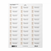 Elegant Blush Monogram Wedding Return Address Etiket (Full Sheet)
