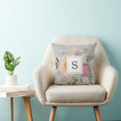 Elegant Blush Monogrammed Sierkussen (Stoel)