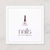 Elegant Blush Nail-technicus Vierkante Visitekaartje (Voorkant)