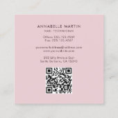 Elegant Blush Nail-technicus Vierkante Visitekaartje (Achterkant)