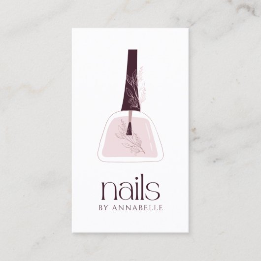 Elegant Blush Nail-technicus Visitekaartje (Voorkant)