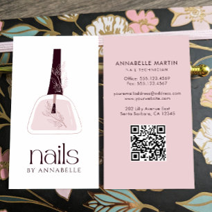 Elegant Blush Nail-technicus Visitekaartje