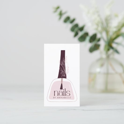 Elegant Blush Nail-technicus Visitekaartje (Staand voorkant)