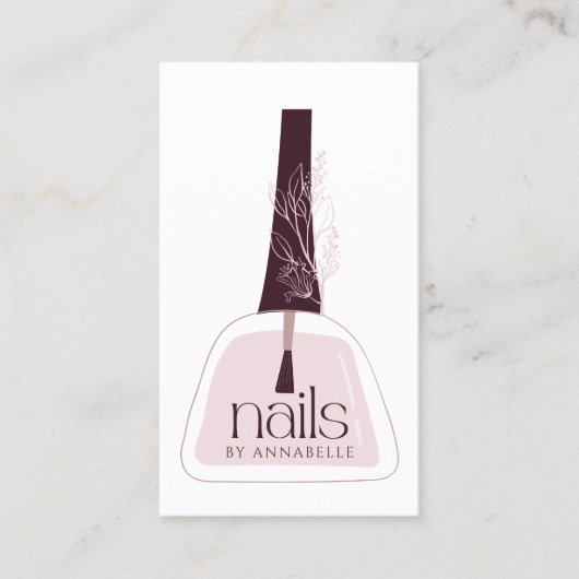 Elegant Blush Nail-technicus Visitekaartje (Voorkant)