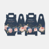 Elegant Blush & Navy Bloemen Bruiloft Dank u Bedankdoosjes (Uitgevouwen)