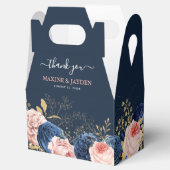 Elegant Blush & Navy Bloemen Bruiloft Dank u Bedankdoosjes (Geopend)