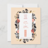 Elegant Blush & Navy Floral Wedding Save the Date (Voorkant)