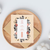 Elegant Blush & Navy Floral Wedding Save the Date