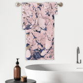 Elegant Blush Navy Gold Marble Bad Handdoek