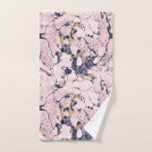 Elegant Blush Navy Gold Marble Bad Handdoek (Handdoek)