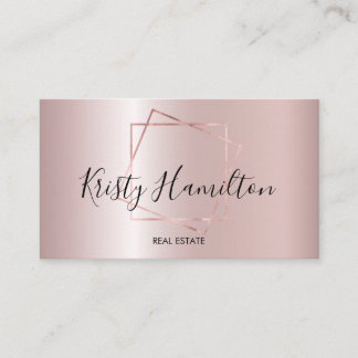 Elegant Blush & Navy Professional Real Estate Visitekaartje