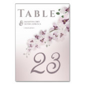 Elegant Blush Orchid Wedding Table Number Kaart (Voorkant)