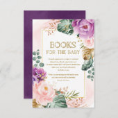 Elegant Blush Paarse Tropische Floral Book Request Informatiekaartje (Voorkant / Achterkant)