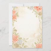 Elegant Blush Peach Floral Baby Shower Invitation  Kaart (Achterkant)