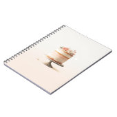 Elegant Blush Peach Floral Cake Bruiloft Gastenboe Notitieboek (Linkerzijde)