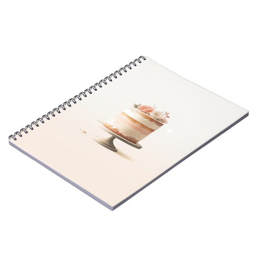 Elegant Blush Peach Floral Cake Bruiloft Gastenboe Notitieboek (Linkerzijde)