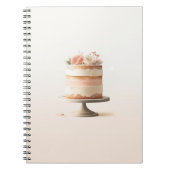 Elegant Blush Peach Floral Cake Bruiloft Gastenboe Notitieboek (Voorkant)