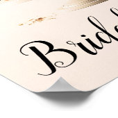 Elegant Blush Peach Floral Cake Vrijgezellenfeest Poster (Hoek)