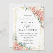 Elegant Blush Peach Ivory Floral Rozen Weddenschap Kaart (Voorkant)