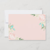 Elegant Blush Peach Waterverf Floral Wedding RSVP (Achterkant)
