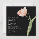 Elegant Blush Peach Waterverf Tulip Wedding Kaart (Voorkant)