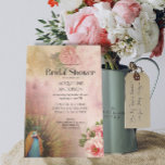 Elegant Blush Peacock Peony Flowers Vrijgezellenfe Kaart<br><div class="desc">Zachte romantische collage van de waterverf schilderde vredestichten met blush roze pony bloesems op een warme gouden kleurwijze van het roos, maakt een elegant en gesofisticeerd Vrijgezellenfeest mogelijk. De typografie omvat een Deco van de Kunst, de stijldoopvont van de Nieuwe Kunst die leest, "u wordt uitgenodigd aan een Vrijgezellenfeest." We...</div>