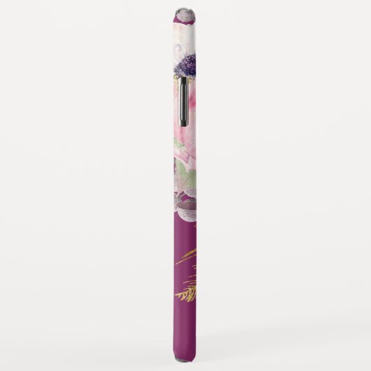 Elegant Blush Peony Eucalyptus Floral Monogram Case-Mate iPhone Case (Achterkant/rechts)