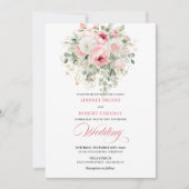 Elegant Blush Peony Gold Botanical Wedding Invite Kaart (Voorkant)