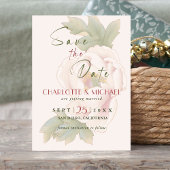 Elegant Blush Peony Roos Wedding Save the Date Magnetische Uitnodiging