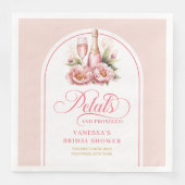 Elegant Blush Petals and Prosecco Custom Napkins Servet (Voorkant)
