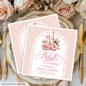 Elegant Blush Petals and Prosecco Custom Napkins Servet
