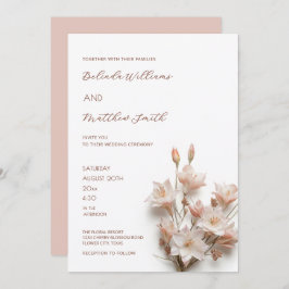 Elegant Blush Pink 3D Flowers  Kaart