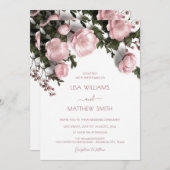 Elegant Blush Pink 3D Roses Wedding Kaart (Voorkant / Achterkant)