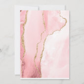 Elegant Blush Pink Agate Geode Gold Wedding Kaart (Achterkant)