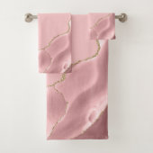 Elegant Blush Pink Agate Gold Glitter Bad Handdoek (Insitu)