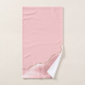 Elegant Blush Pink Agate Gold Glitter Bad Handdoek (Handdoek)