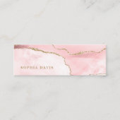 Elegant Blush Pink Agate met Faux Gold Mini Visitekaartje (Voorkant)