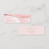 Elegant Blush Pink Agate met Faux Gold Mini Visitekaartje (Voorkant / Achterkant)